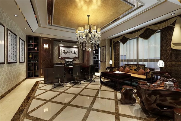 45平新中式总经理办公室装修